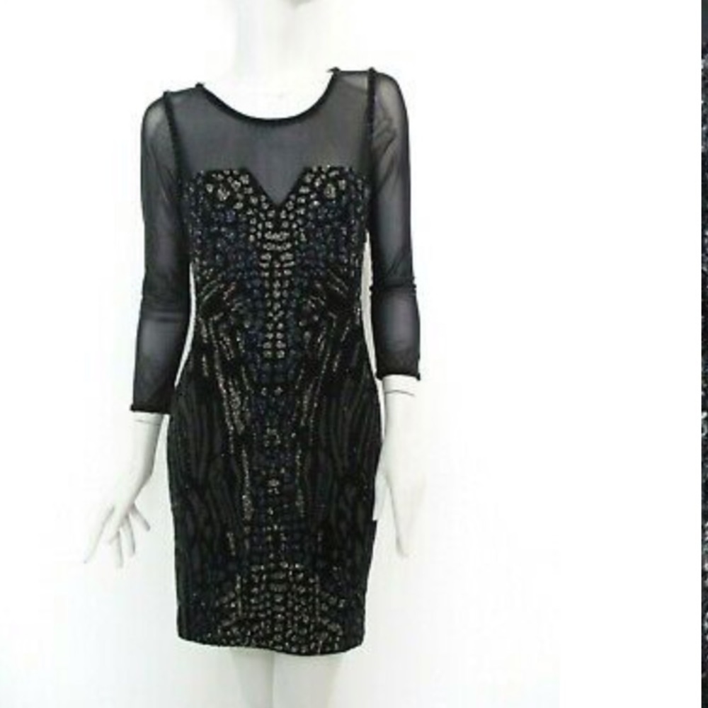 ALL SAINTS Black Shia Long Sleeve DRESS sz 4 new